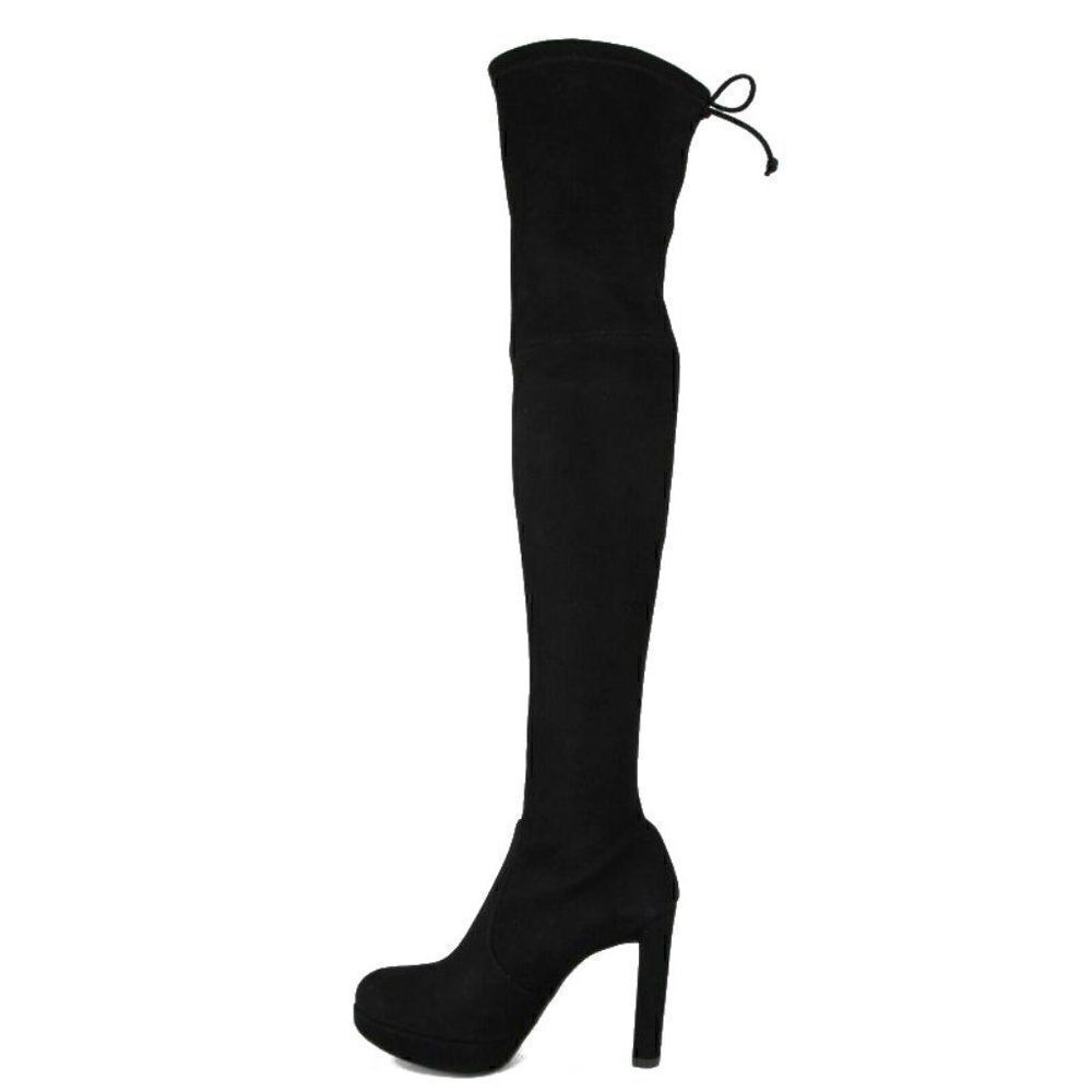 $865 Stuart Weitzman Plathighland Black Suede Over-the-knee Platform Boot - Picture 8 of 9